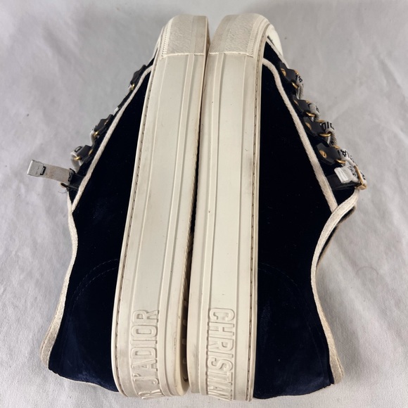 CHRISTIAN DIOR Navy Blue Walk'N'Dio Logo Trainers Made in Italy Marked as 37-7US - Picture 7 of 16